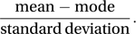 Pearson coefficient of skewness