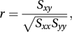 sample correlation coefficient