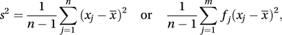 sample variance